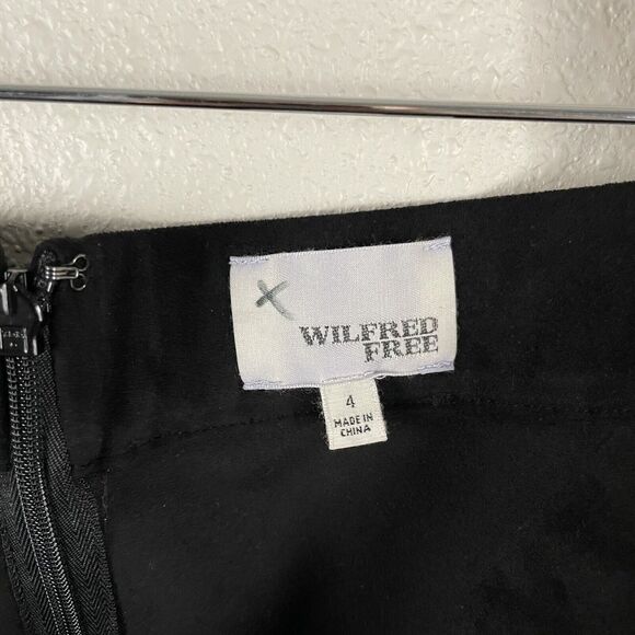 Aritzia Wilfred Free Lis Vegan Suede Pencil Skirt In Black Size US 4 - Picture 4 of 6